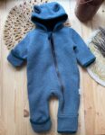 Baby overall dublat din lana fiarta - Dusty Blue