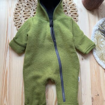 Baby overall dublat din lana fiarta - Kiwi