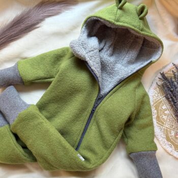 Overall din lana fiarta dublat integral - Kiwi