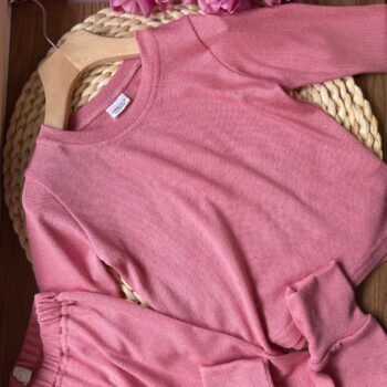 Set prim strat din in tricotat - Pink