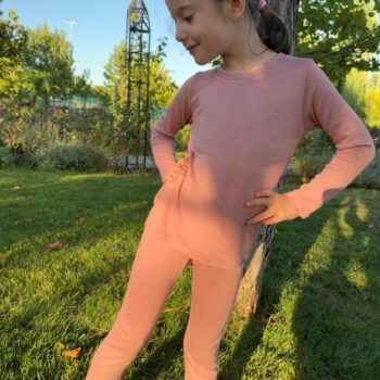 Set prim strat din in tricotat - Dusty Pink