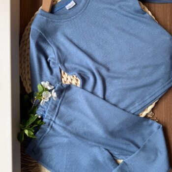 Set prim strat din in tricotat - Blue