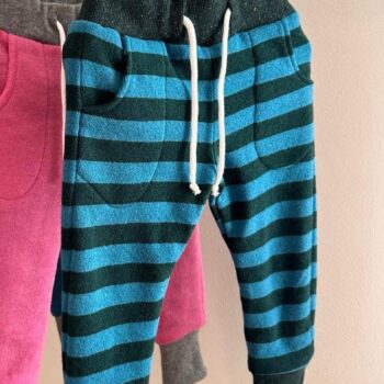 Joggers lana merinos dublati - Blue stripes