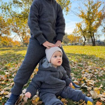 Overall din lana fiarta dublat integral - Gray