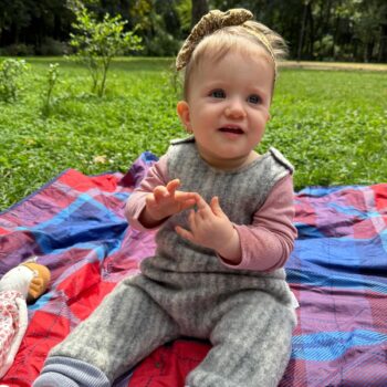 Salopeta din lana fiarta dublata - Gray Stripes