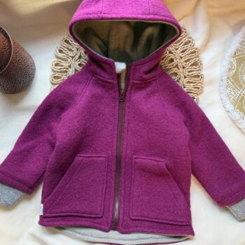 Jacheta lana fiarta premium dublata cu merinos - Berry