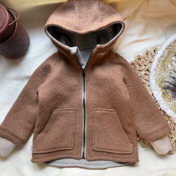 Jacheta lana fiarta premium dublata cu merinos - Caffe