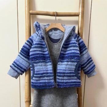 Jacheta dublata din lana fleece - Blue