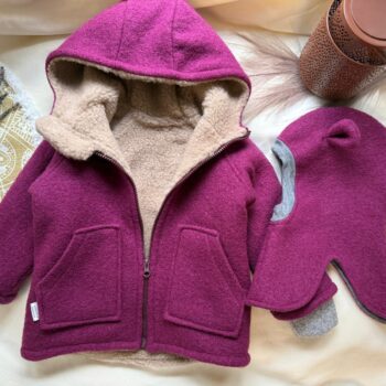 Jacheta lana fiarta premium cu blanita pufoasa - BERRY