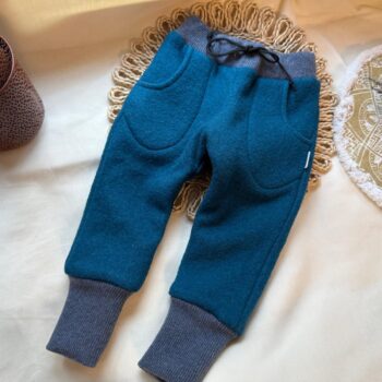 Pantaloni lana fiarta dublati cu lana merinos - Petrol