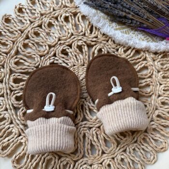 Manusi lana fleece pufoase - Sugar Brown