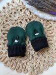 Manusi lana fleece pufoase - Forest Green