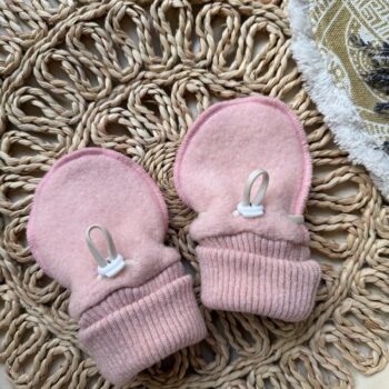 Manusi lana fleece pufoase - Rose