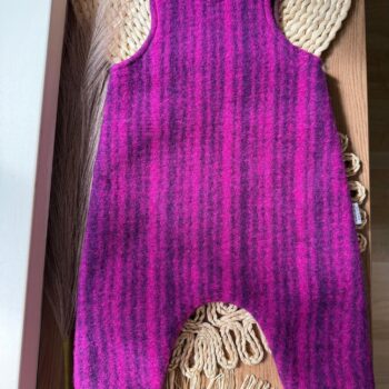 Salopeta din lana fiarta dublata - Magenta Stripes
