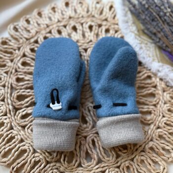 Manusi lana fiarta dublate - Dusty Blue - 1