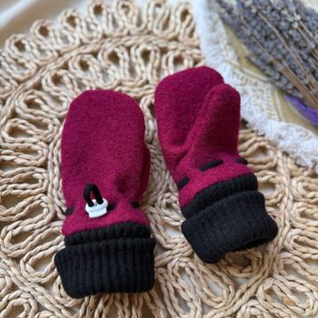 Manusi lana fiarta dublate - Cherry - 2