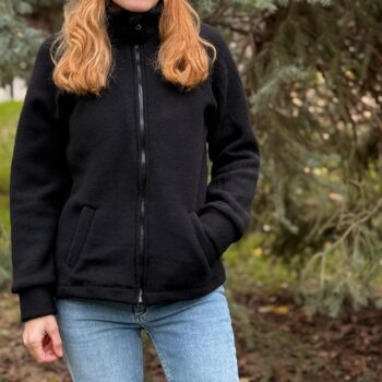 Jacheta din lana fleece - Black