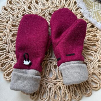 Manusi lana fiarta dublate - Cherry - 1