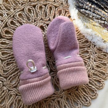 Manusi lana fiarta dublate - Dusty Pink