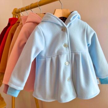 Palton dublat din lana - Frozen Blue