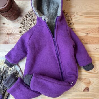 Overall din lana fiarta dublat integral - Purple