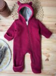 Baby overall din lana fiarta dublat cu merinos - Cherry
