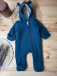 Baby overall din lana fiarta dublat cu merinos - Petrol