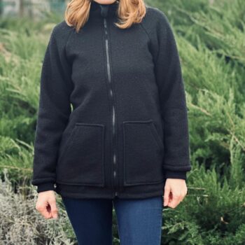 Jacheta dublata din lana fiarta - Black