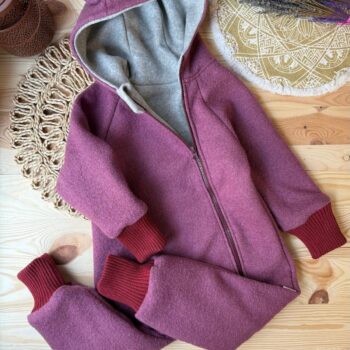 Overall din lana fiarta dublat integral - Orchid