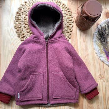 Jacheta lana fiarta premium cu blanita - Orchid