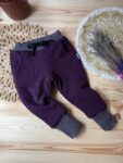 Joggers lana merinos dublati - Plum