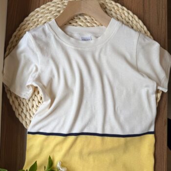 Tricou din bambus - White & Yellow