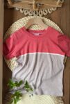 Tricou din bambus - Light Red & Sand