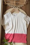 Tricou din bambus - White & Light Red