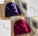 Caciula cu dubla fata din lana merinos - Orchid / Violet