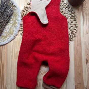 Salopeta din lana fleece dublata - Red