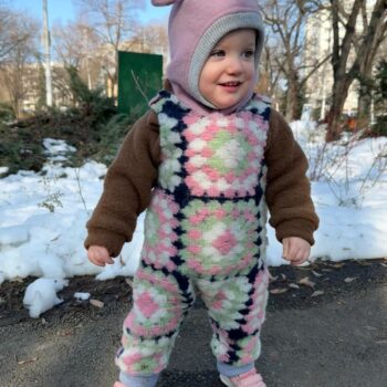 Salopeta din lana fiarta dublata - Blossom Garden